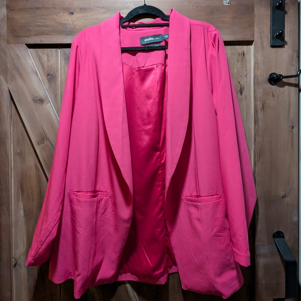 Torrid Pink Blazer Shawl Collar